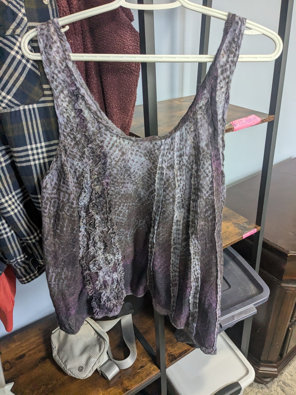 Free People Purple Gray Textured Tank Top